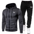 Ensemble de survêtement pour homme à capuche - Sweat zippé avec panneau texturé et joggers à cordon pour un style décontracté