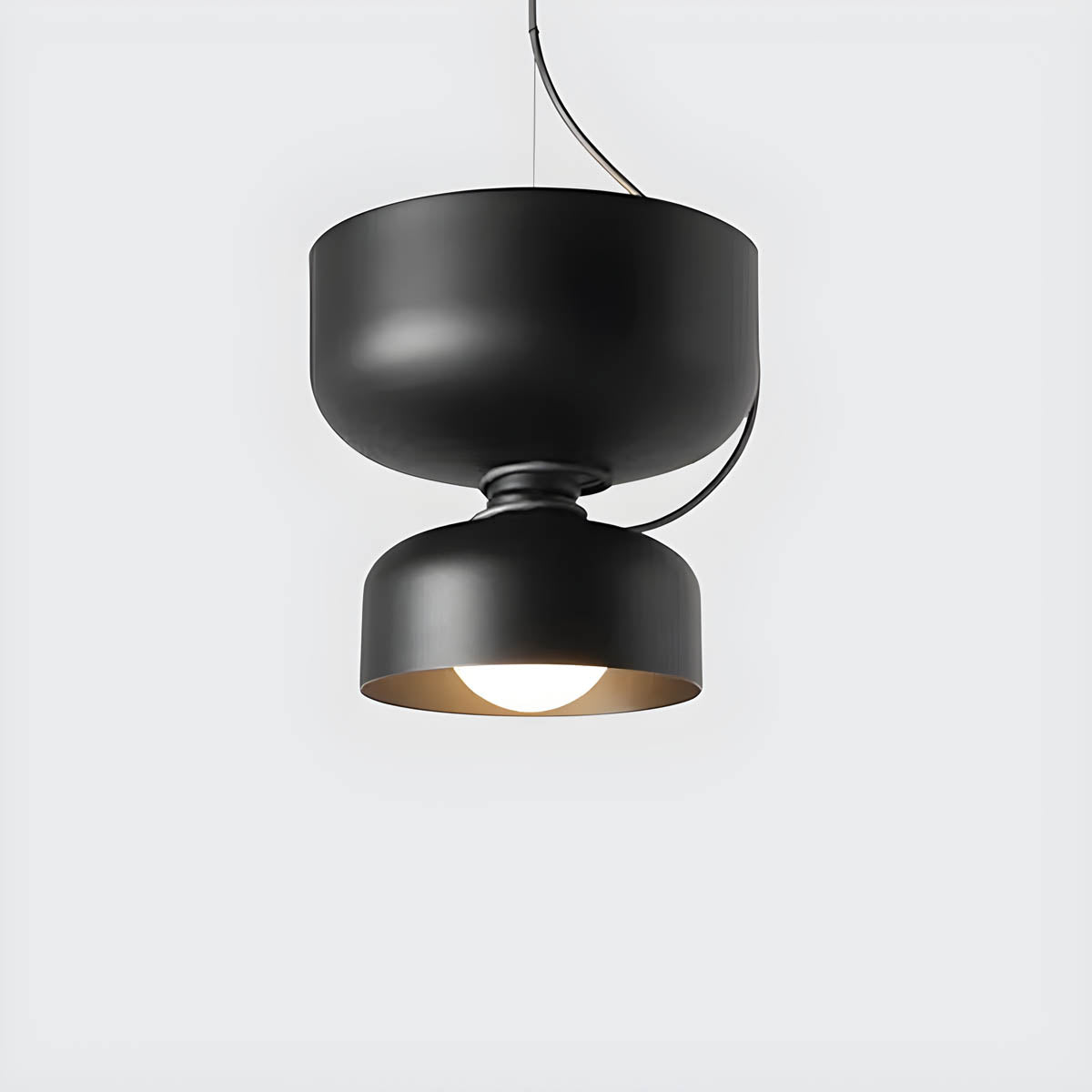 Suspension Orlee – Design Géométrique Moderne en Noir Mat, Blanc & Gris