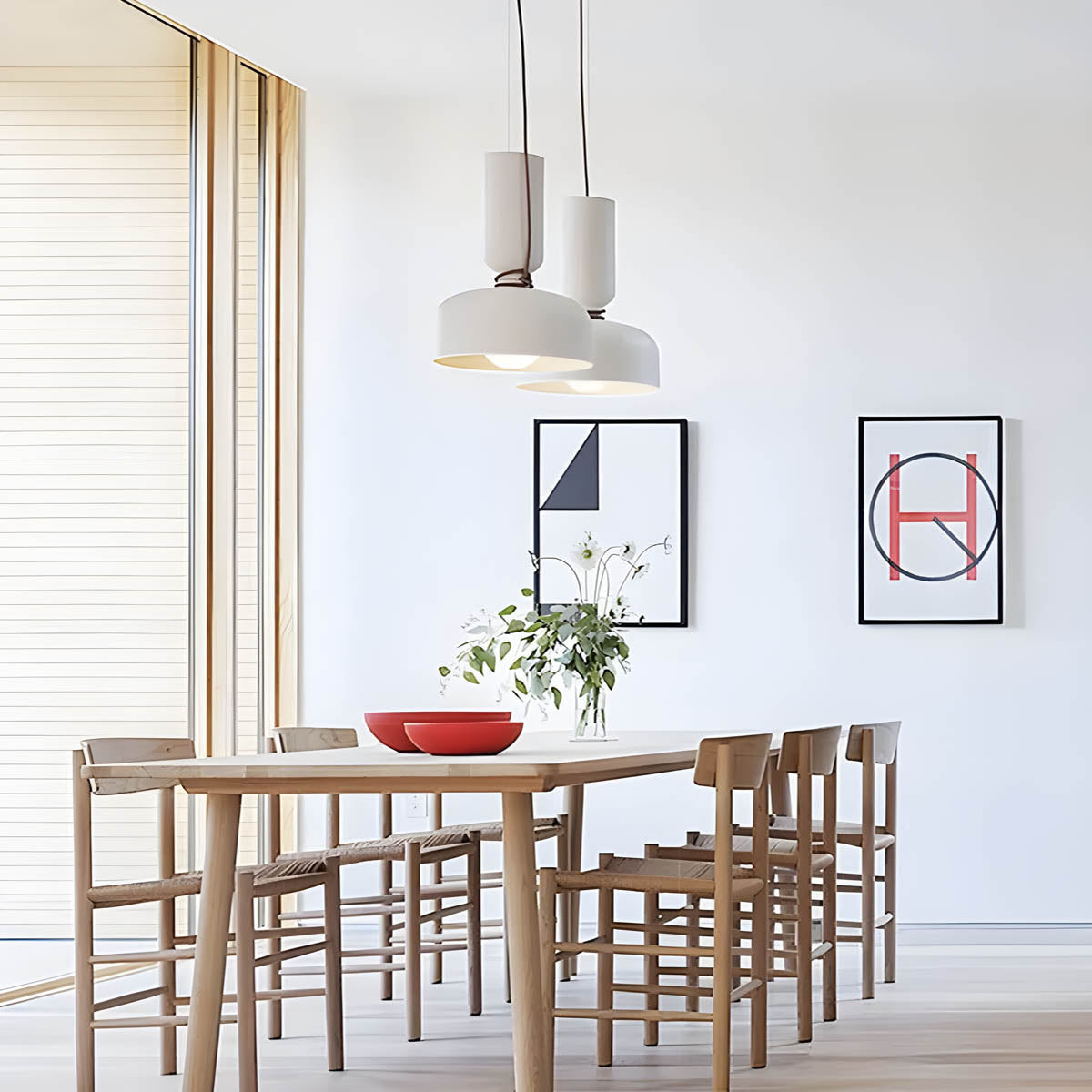 Suspension Orlee – Design Géométrique Moderne en Noir Mat, Blanc & Gris