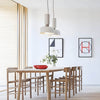 Suspension Orlee – Design Géométrique Moderne en Noir Mat, Blanc & Gris