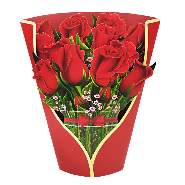 Bouquet de fleurs 3D décoratif avec carte