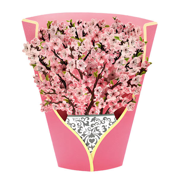 Bouquet de fleurs 3D décoratif avec carte