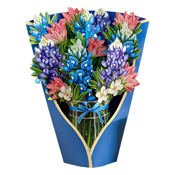 Bouquet de fleurs 3D décoratif avec carte