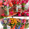 Bouquet de fleurs 3D décoratif avec carte
