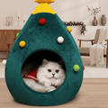 CATYPINE – Lit pour chat en forme de sapin de Noël pour une expérience hivernale confortable