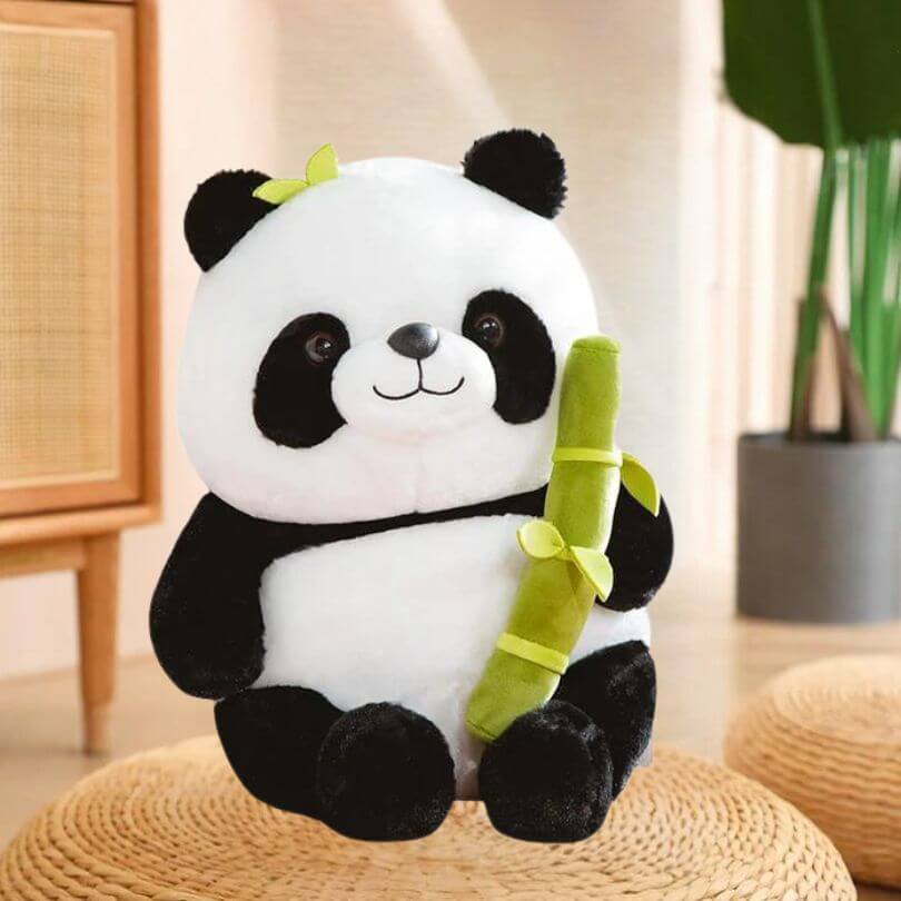 Adorable peluche Panda | Mignon panda avec bambou pour enfants