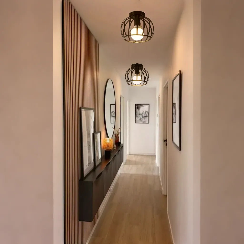 Aurub | Lampe de plafond industrielle noire