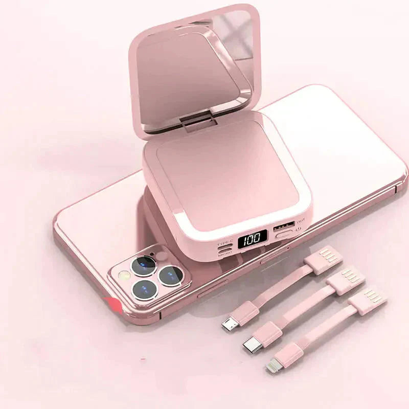 Batterie externe LuxeCharge Mirror | Batterie externe élégante haute capacité avec écran LED et charge rapide USB-C
