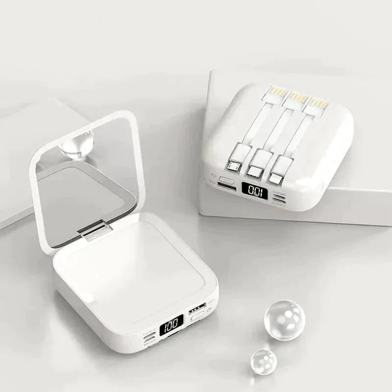 Batterie externe LuxeCharge Mirror | Batterie externe élégante haute capacité avec écran LED et charge rapide USB-C