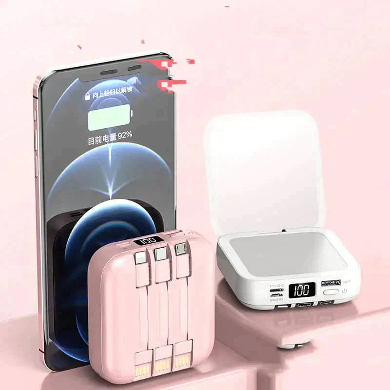 Batterie externe LuxeCharge Mirror | Batterie externe élégante haute capacité avec écran LED et charge rapide USB-C