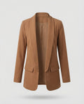 Veste longue minimaliste à col châle pour femmes – Blazer ouvert idéal pour le travail et le week-end