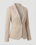 Veste de bureau ajustée pour femmes à un bouton avec coutures sculptées et revers crantés