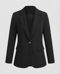 Veste Femme Ajustée à Un Bouton avec Revers Découpés – Blazer Hanches pour Bureau et Style Décontracté Chic