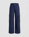 Pantalon cargo femme à jambes larges avec poches surdimensionnées – Style utilitaire taille haute pour un look décontracté au quotidien