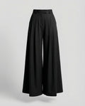 Pantalon Palazzo Évasé Taille Haute pour Femmes – Élégant Pantalon Plissé avec Passants de Ceinture, Idéal pour le Bureau et le Style Smart Casual