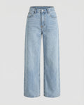 Jeans Femme Taille Haute à Jambes Larges – Pantalons en Denim Détente Longs avec Design Classique à Cinq Poches pour un Style Décontracté au Quotidien