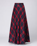 Jupe Maxi Imprimée Taille Haute pour Femmes – Jupe A-Line Vintage avec Ourlet Évasé Flottant pour un Look Automnal et Hivernal