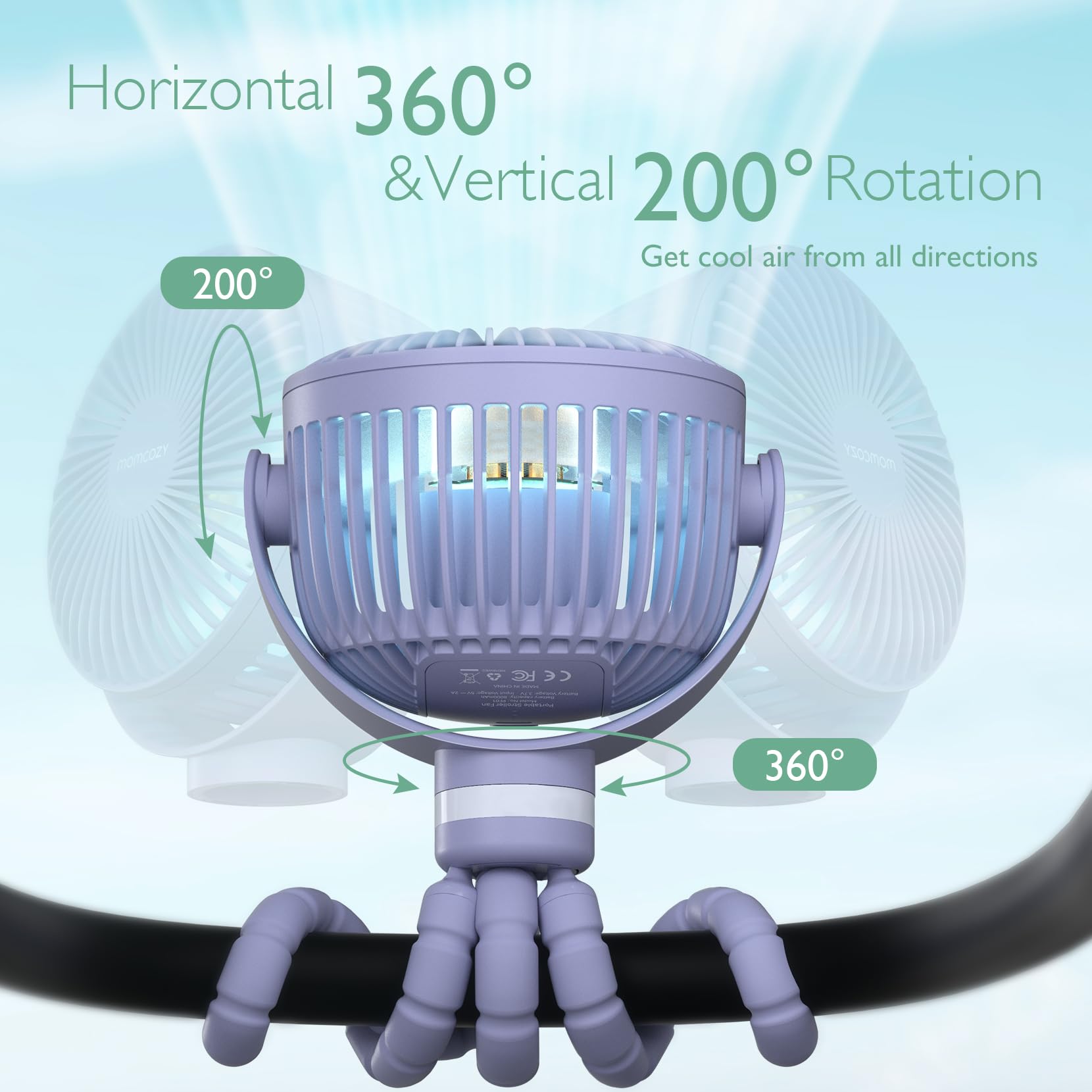 Ventilateur portable rechargeable USB pour les voyages