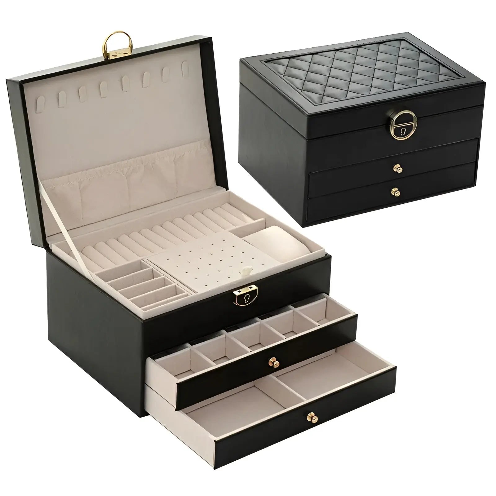 Boîte à Bijoux Multi-Couches de Luxe – Organisateur Élégant et Durable