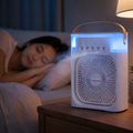 Refroidisseur d'air par évaporation portable – Ventilateur brumisateur compact avec éclairage LED