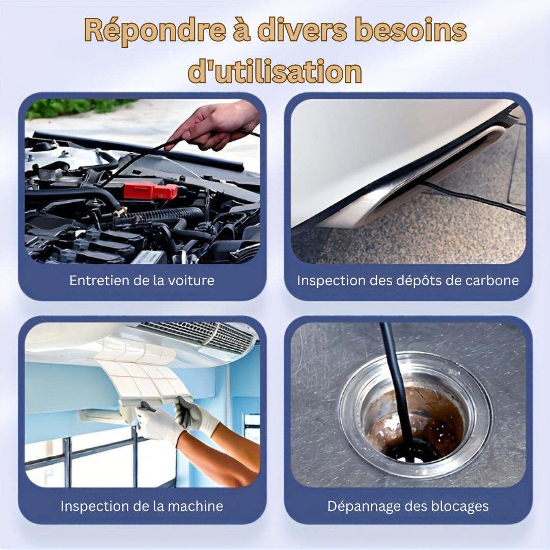 Endoscope ApexVision Elite | Endoscope industriel de 8 mm avec écran IPS de 4,3" et caméra IP67 pour des solutions de réparation automobile et de plomberie sans effort.