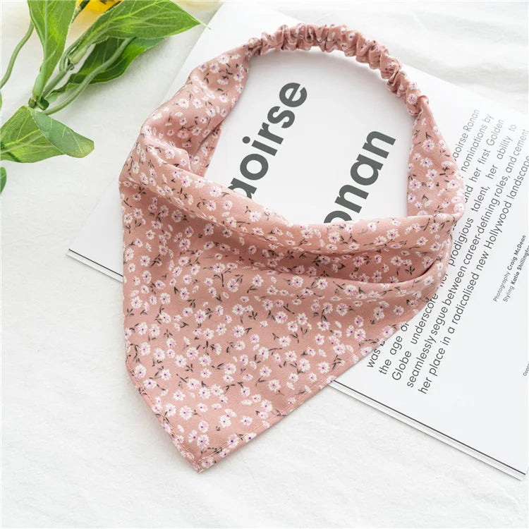 Bandana Vintage Fleurs d'Été 2022 – Accessoires de Cheveux Élégants pour Femmes et Filles
