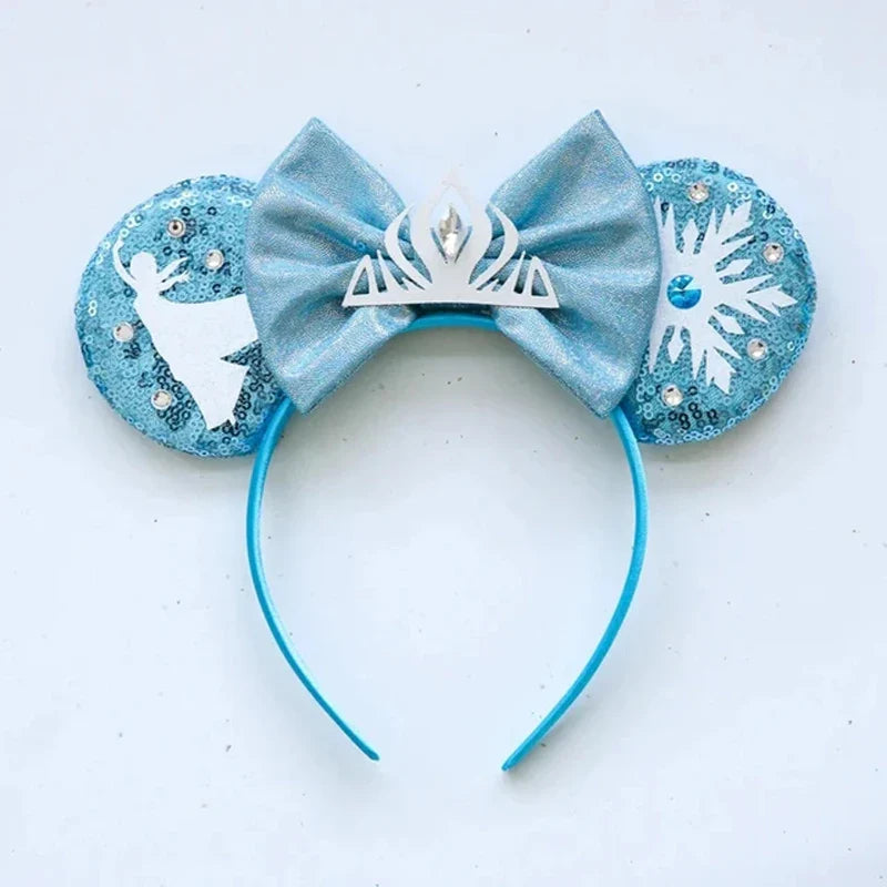 Accessoires de cheveux Frozen – Bandeaux Elsa et Anna avec oreilles de Mickey Mouse pour filles