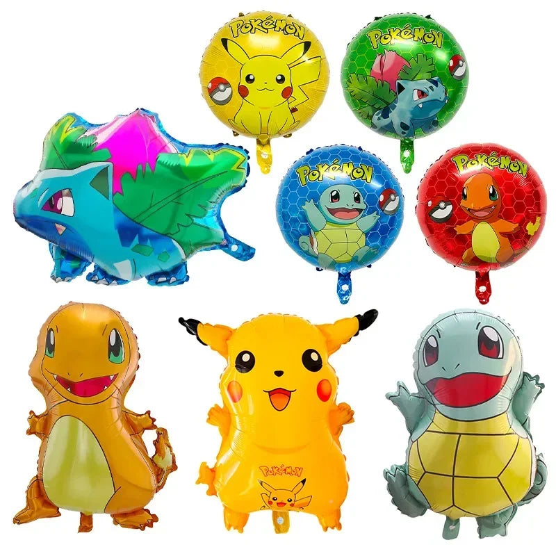 Ballons en Aluminium Pikachu et Charmander – Décoration de Fête pour Fans de Pokémon