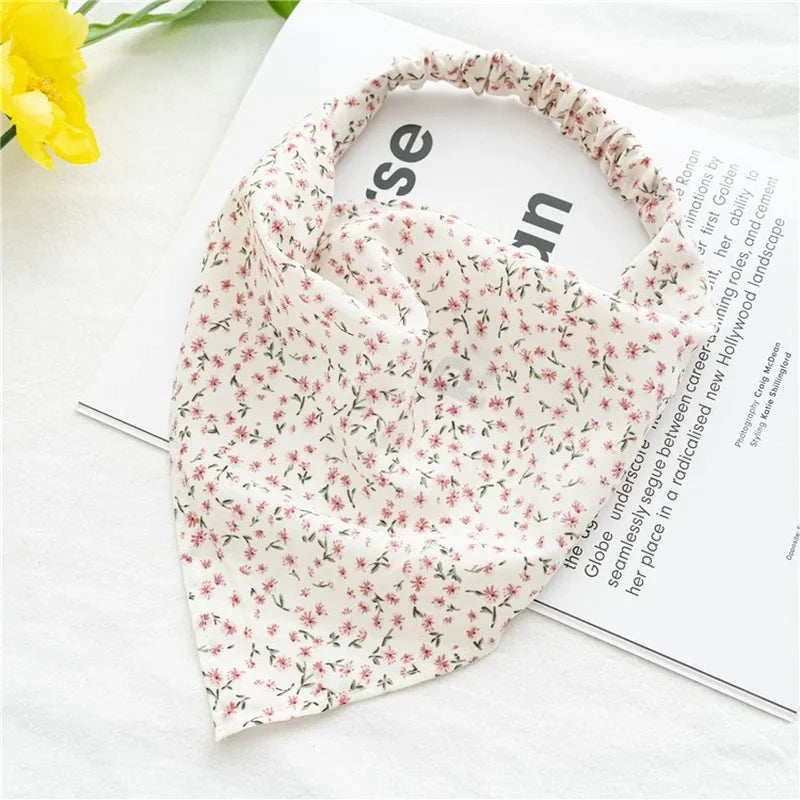 Bandana Vintage Fleurs d'Été 2022 – Accessoires de Cheveux Élégants pour Femmes et Filles