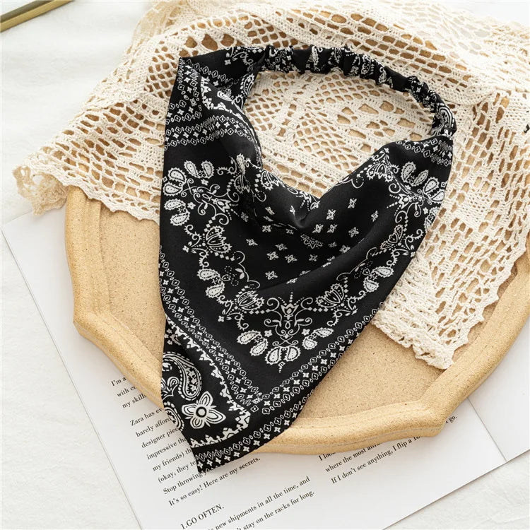 Bandana Vintage Fleurs d'Été 2022 – Accessoires de Cheveux Élégants pour Femmes et Filles