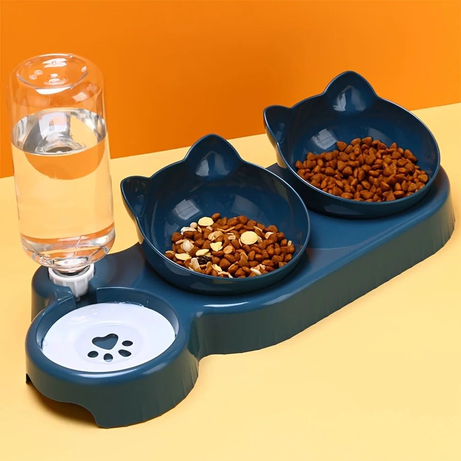 Bol de Nourriture et d'Eau pour Chats avec Design d'Oreilles - Expérience de Nourriture Confortable et Ludique