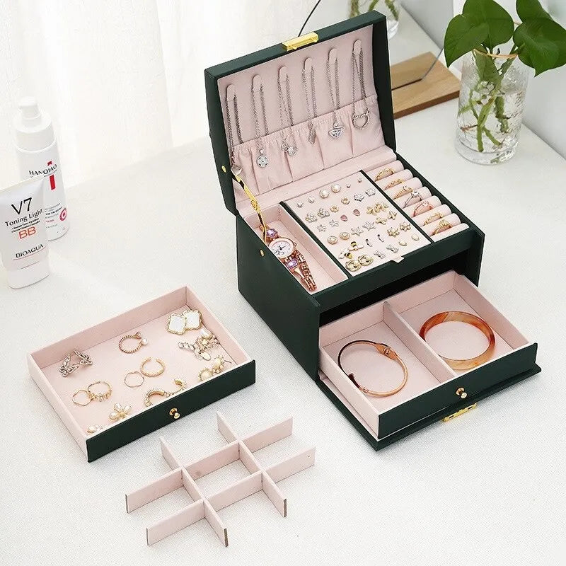 Boîte à bijoux à trois niveaux