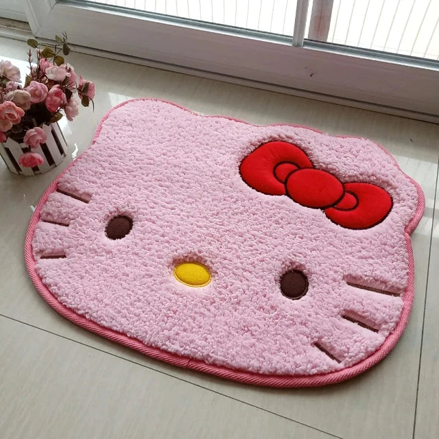 FelineLux Tapis Hello Kitty | Tapis en peluche doux et antidérapant pour la salle de bain et le salon