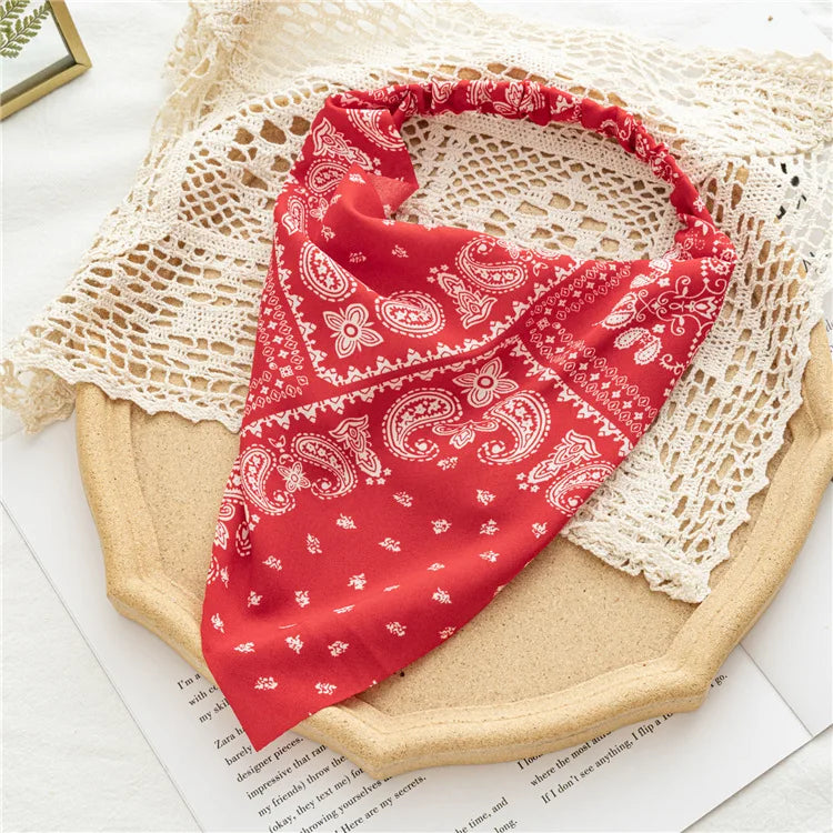 Bandana Vintage Fleurs d'Été 2022 – Accessoires de Cheveux Élégants pour Femmes et Filles