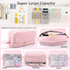 Trousse en toile noire avec compartiment pour règle | Trousse | Étui à double couche pour utilisation scolaire