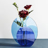 AquaLuxe Élégante Vase en Acrylique | Vase à contraste rose et bleu époustouflant pour une décoration intérieure moderne et une touche artistique