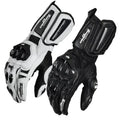 Gants de moto RidePro Carbon | Imperméables et coupe-vent | Compatibles avec écran tactile | Protecteurs en cuir véritable | Pour l'été et l'hiver