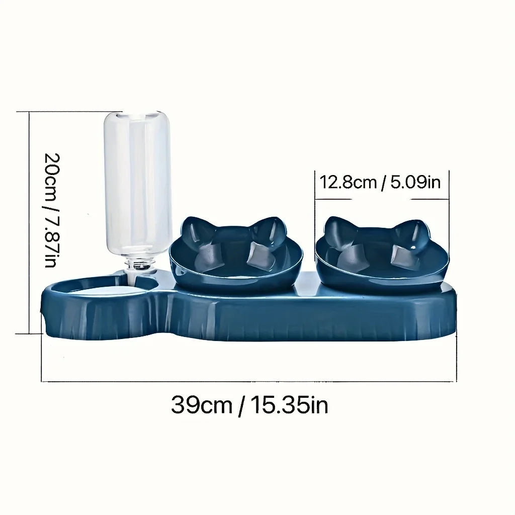 Bol de Nourriture et d'Eau pour Chats avec Design d'Oreilles - Expérience de Nourriture Confortable et Ludique