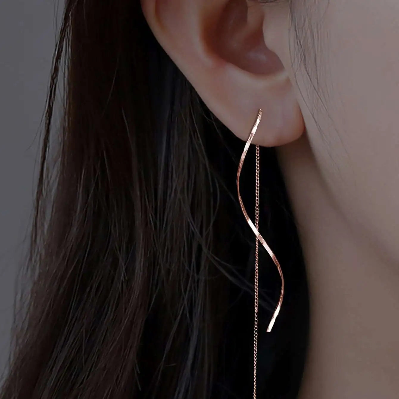 Boucles d'oreilles en forme de vagues