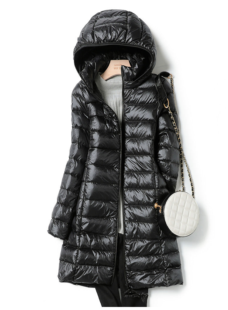 Veste polaire légère pour femmes | Veste en duvet ultra-légère et fine avec capuche amovible