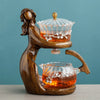 TeaLux Artisan Ensemble de Théière | Ensemble de thé élégant et automatique avec verre résistant à la chaleur et support stylé pour une expérience d'infusion parfaite