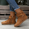 Bottes mi-mollet EleganceStride Luxe | Chic bottes à fermeture éclair avec bout rond et talon plat, parfaites pour le style et le confort d'automne.