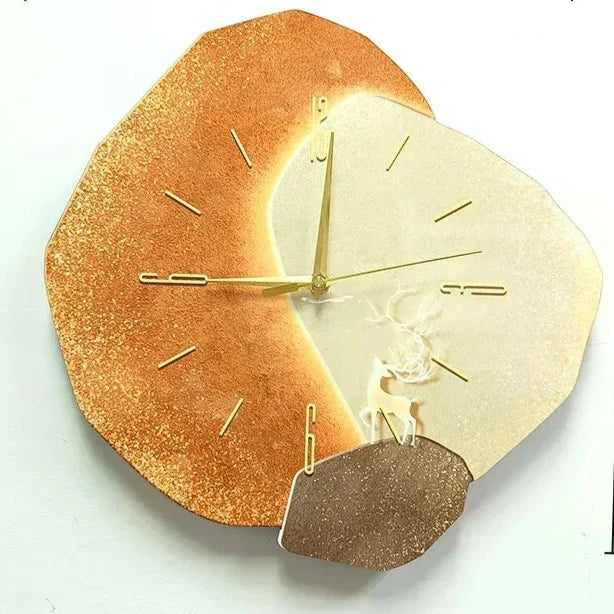 LuxeAura Horloge Murale Élégante | Design moderne avec éclairage d'ambiance et créativité
