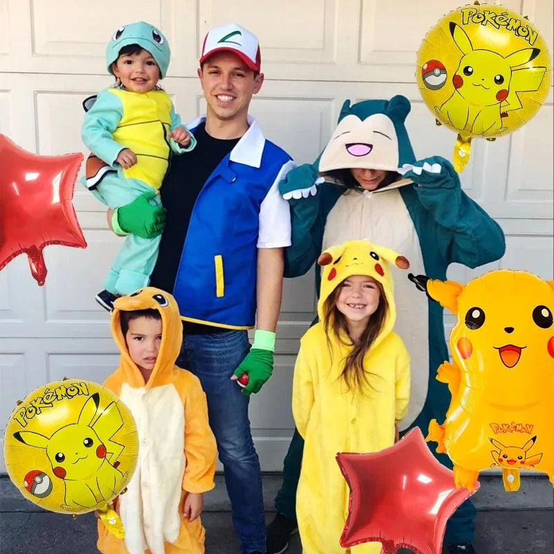 Ballons en Aluminium Pikachu et Charmander – Décoration de Fête pour Fans de Pokémon