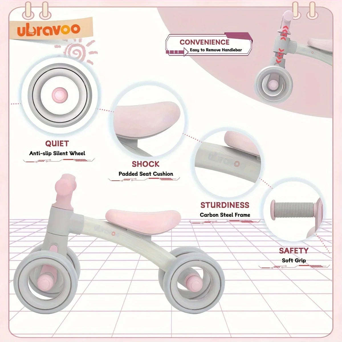 Bicyclette d'Équilibre Mignonne pour Bébés - Pour le Plaisir et le Développement