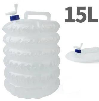 AquaEssence Luxe Conteneur d'Eau Pliable | Bouteille pliante polyvalente de 5L à 15L pour une hydratation sans effort lors de vos aventures en plein air