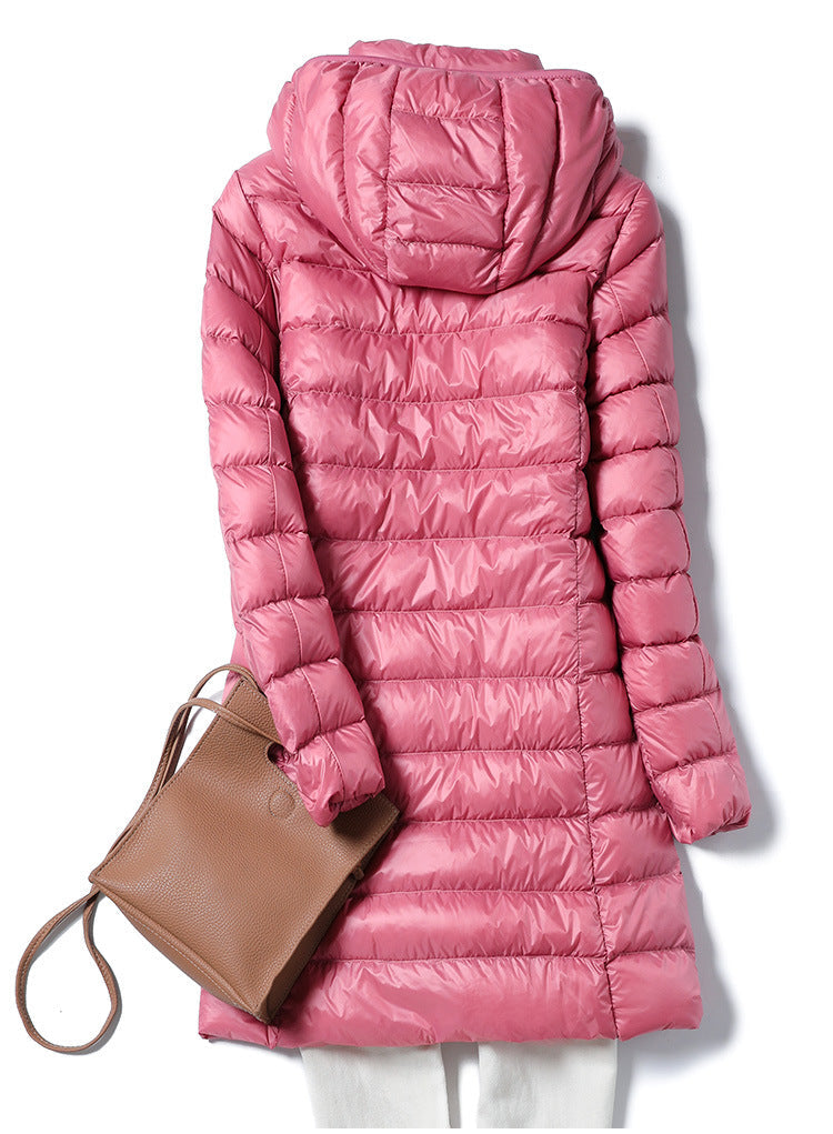 Veste polaire légère pour femmes | Veste en duvet ultra-légère et fine avec capuche amovible
