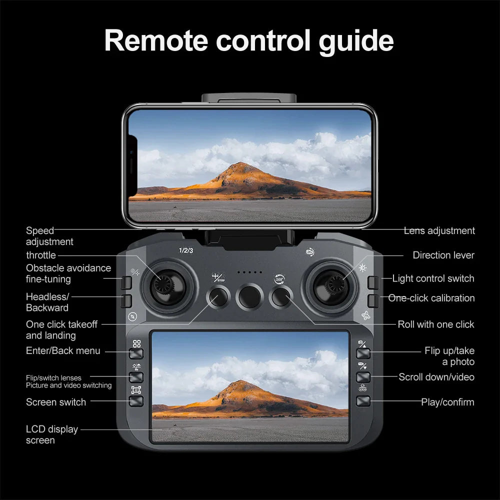AeroPro Drone 4K UHD Double Caméra 5G WIFI Quadcopter Pliable | Drone | Drone Professionnel avec Moteur Brushless, FPV & Photographie Aérienne