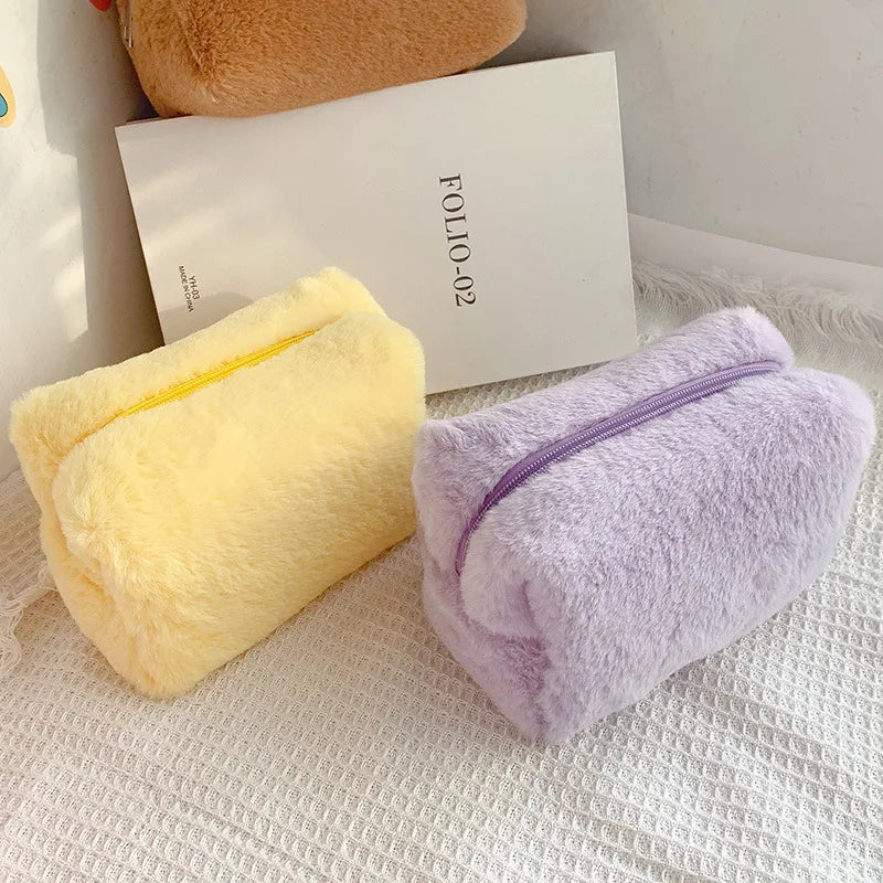 Trousse en peluche avec fermeture éclair | Trousse à crayons | Étui de rangement doux avec grande capacité pour crayons et stylos