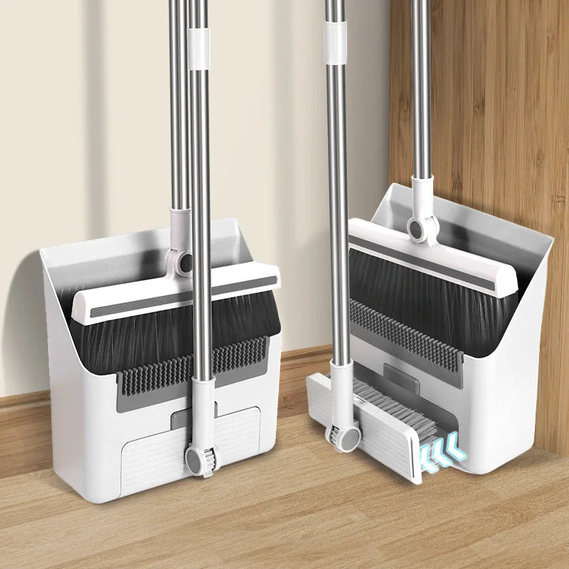 Ensemble de balai et pelle LuxeSweep Elite | Nettoyage intérieur sans effort avec un design anti-adhésif et un long manche pour un maximum de commodité